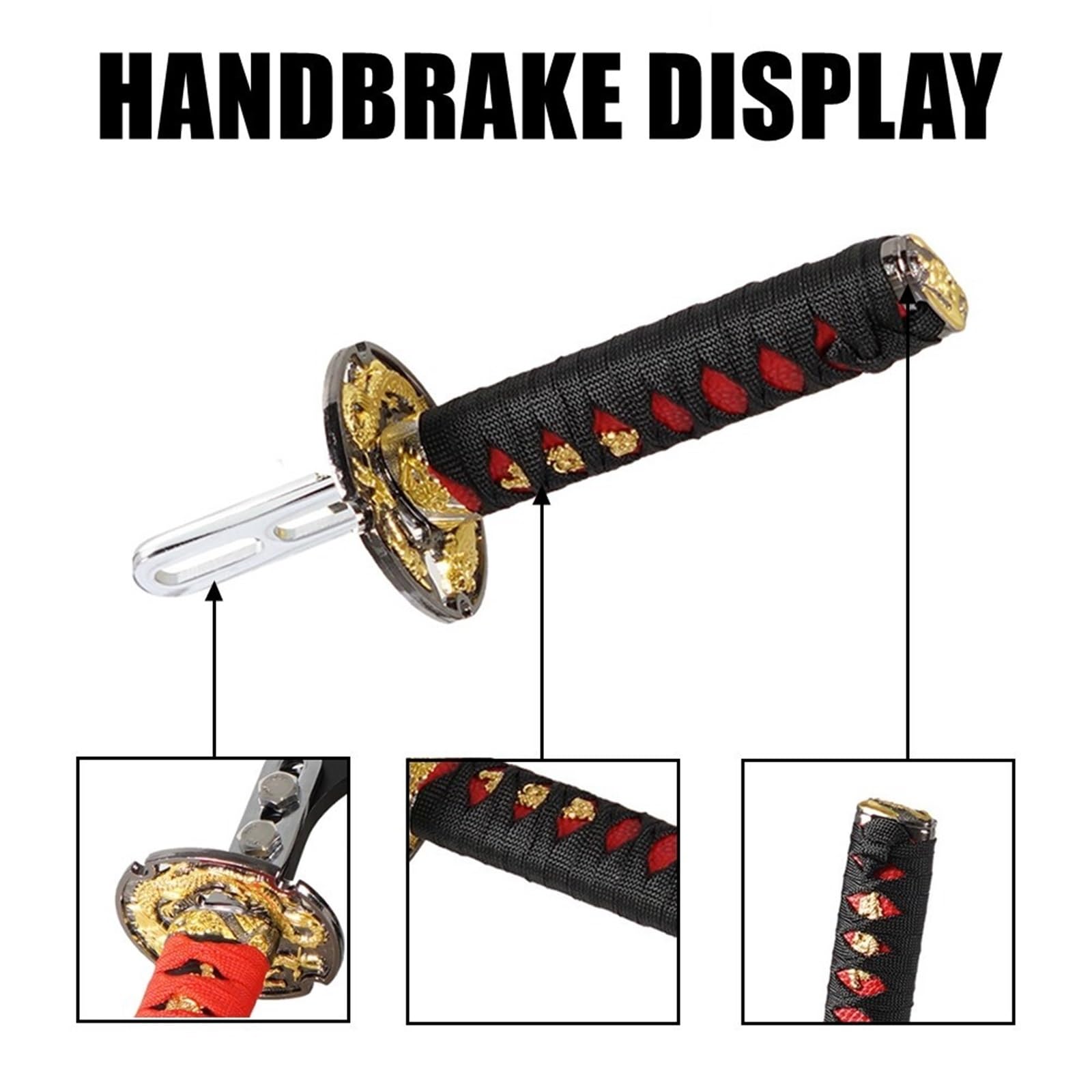 Dźwignia Hamulca Ręcznego Samochodu 15CM/26CM Katana Hamulec ręczny Miecz samurajski Hamulec ręczny do USB G25/27/29 T300 T500 PC SIM Gry wyścigowe Czarny Czerwony