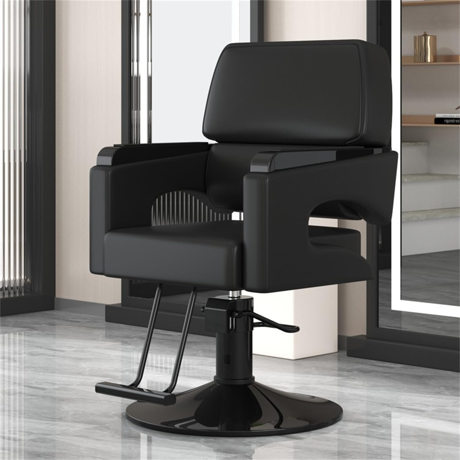 Sillas de barbero, Silla de barbero hidráulica - Silla de salón Resistente con Giro de 360°, Silla de SPA con Ruedas para Uso Profesional en barberías y peluquerías, diseño Elegante y cómodo