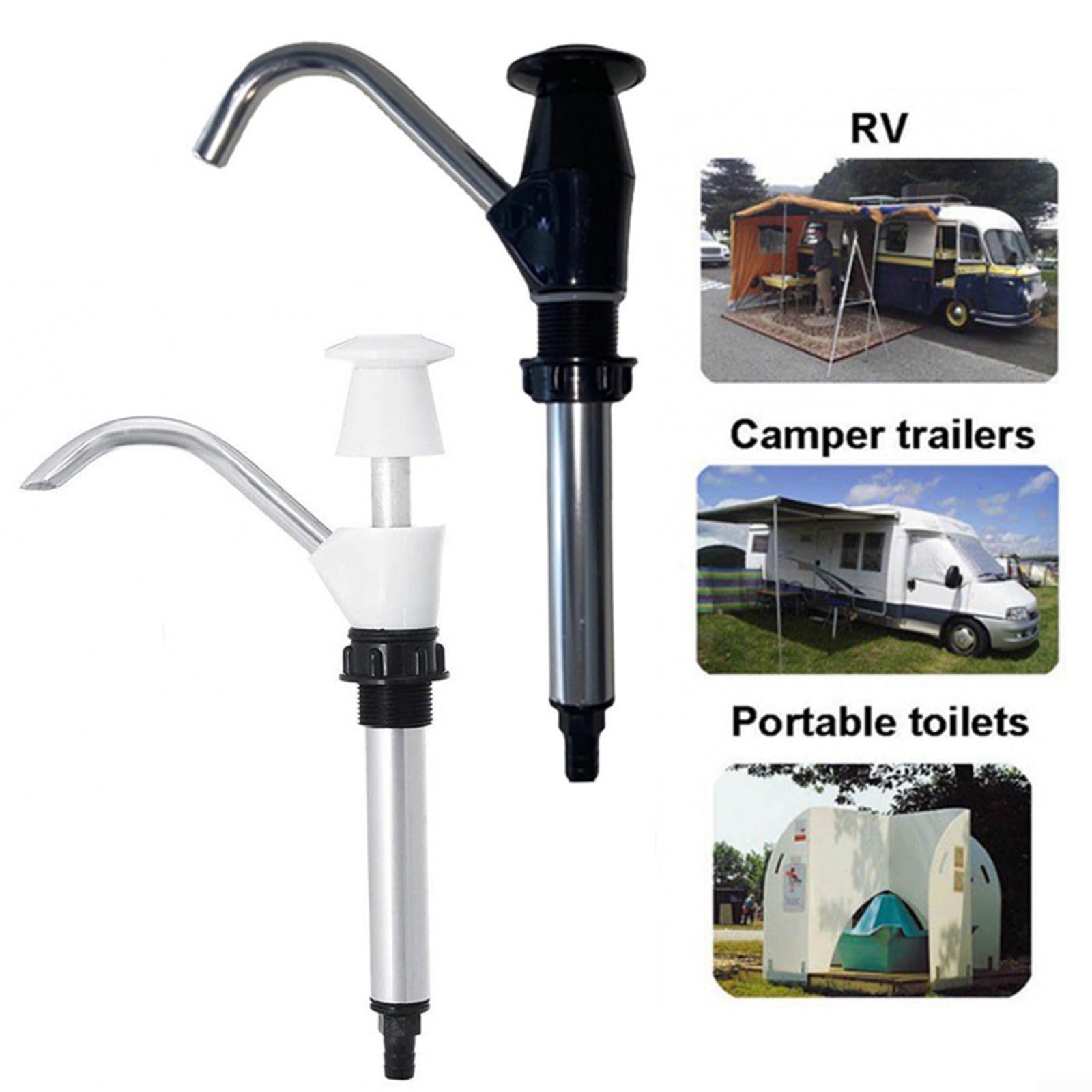 Handwasserpumpe for Wohnwagen und Wohnmobil – 275 mm selbstansaugender Spültischhahn(Black)