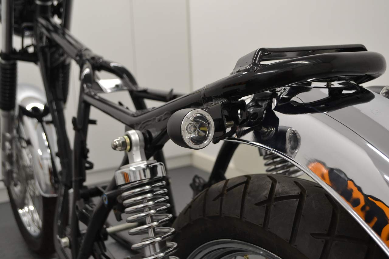 Czarne zintegrowane czarne kierunkowskazy motocyklowe LED z stoperem światła polerowane wykończenie bez ramy