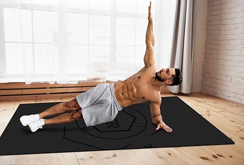 Miniatura 7 de Nuveti Alfombrilla de entrenamiento extra ancha, 12 pulgada de grosor, antideslizante y no tóxica, perfecta para yoga, pilates y meditación