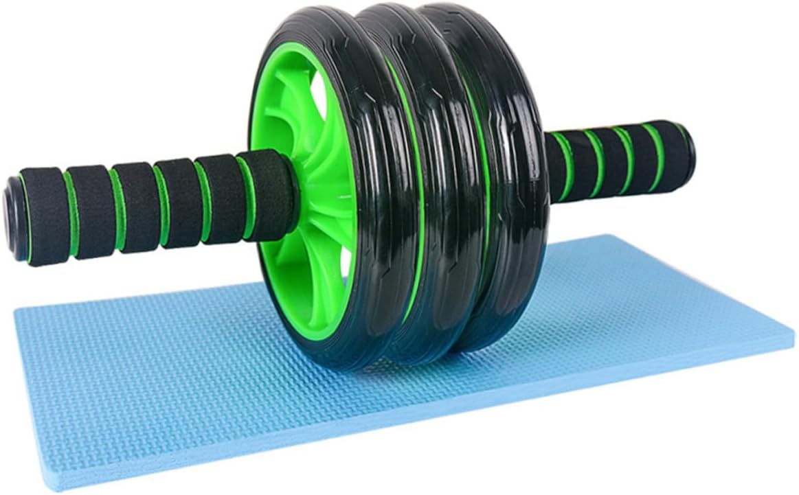 Wheel Exercise Roller Wheel with Non Slip Sponge Handle and Yoga Mat Abdominal Training Tool for Core Strengthening Home Equipment Green