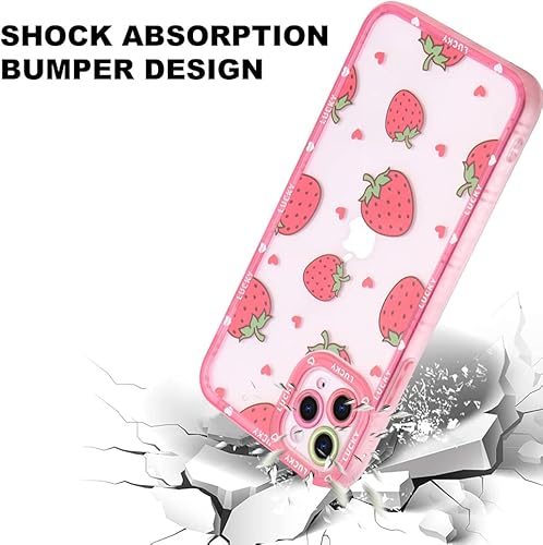 Miniatura 4 de MZELQ - Funda compatible con iPhone 11 Pro Max, funda para iPhone 11 Pro Max de suave poliuretano termoplástico con bonito diseño de fresas rojas