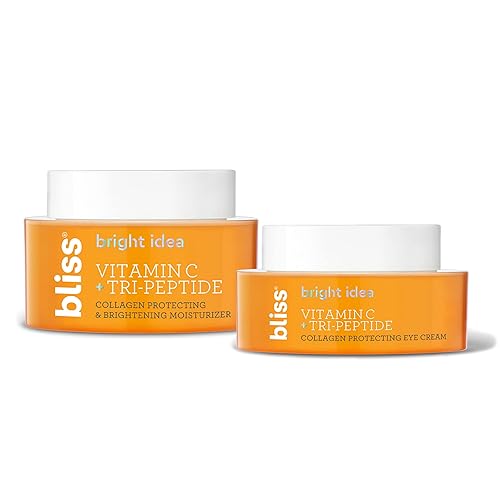 Bliss Bright Idea - Crema de ojos iluminadora de triple péptido con vitamina C y humectante, ilumina la piel, disminuye las manchas oscuras, crema
