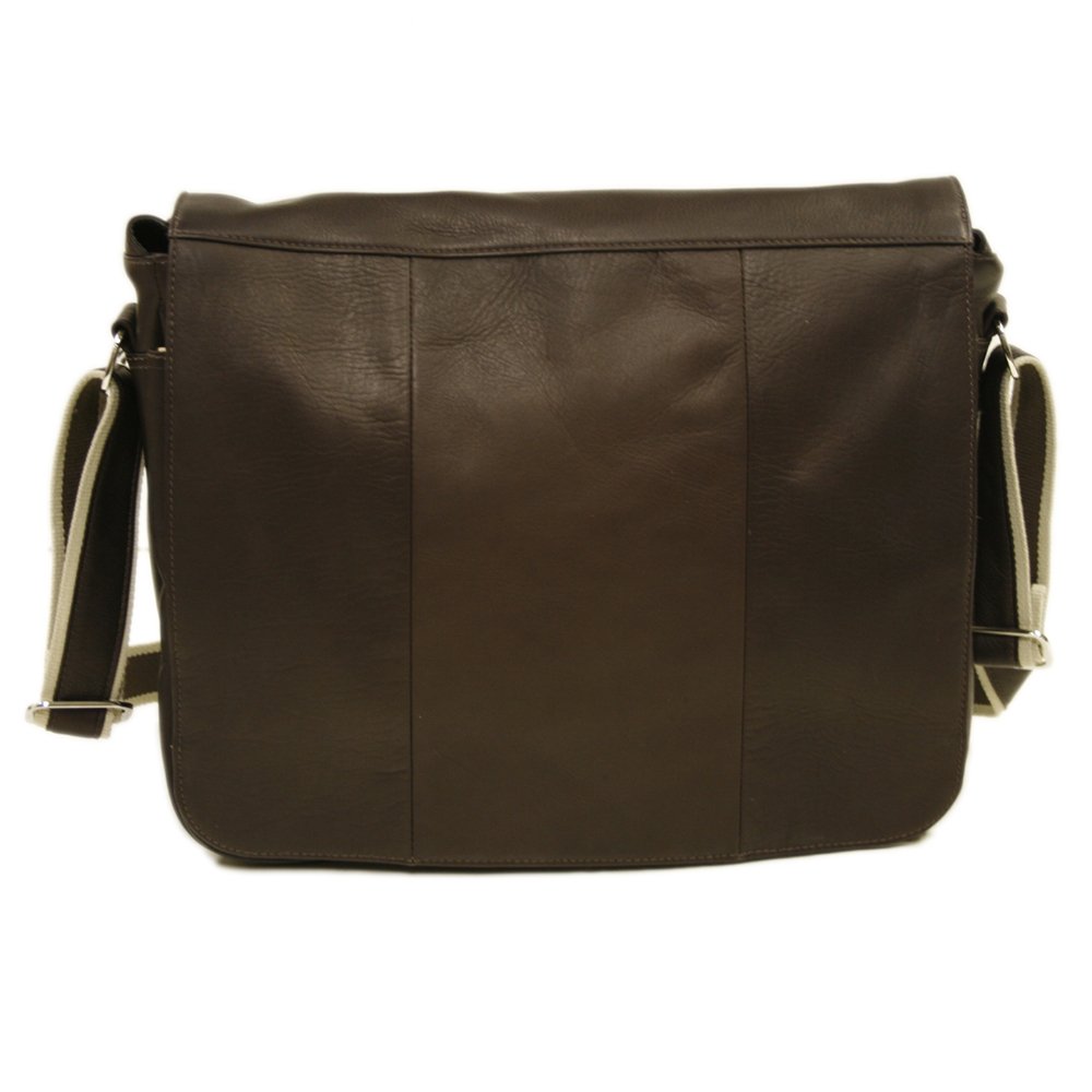 Piel Leather Expandable Messenger Bag Chocolate One Size