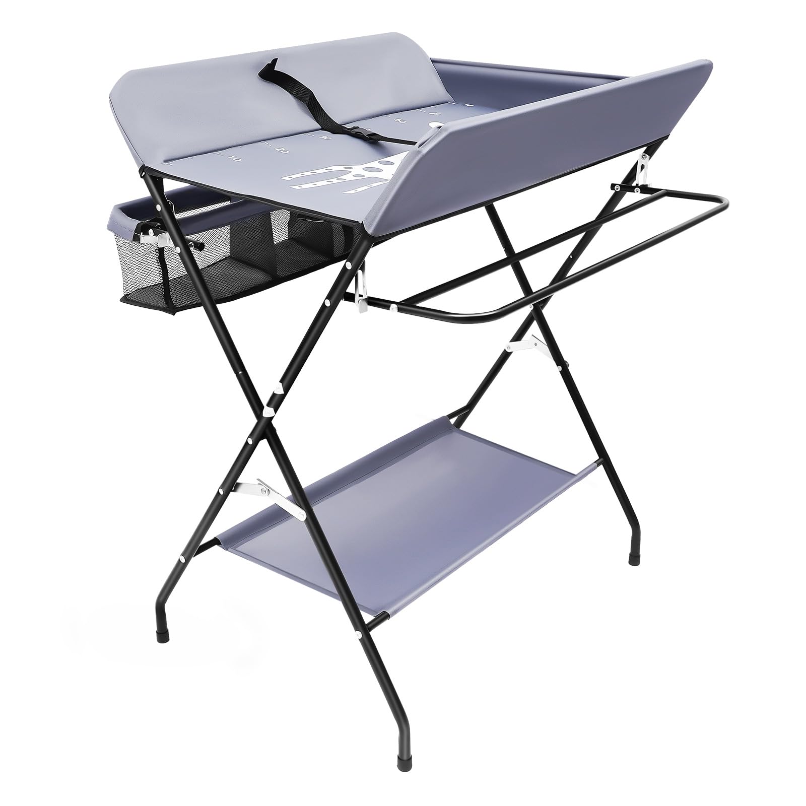 TCICOP Baby Changing Table Foldable Baby Changing Station Triangular Structure Baby Bath with Stand, Suitable for Changing Diapers, Clothes, and Family Interactions