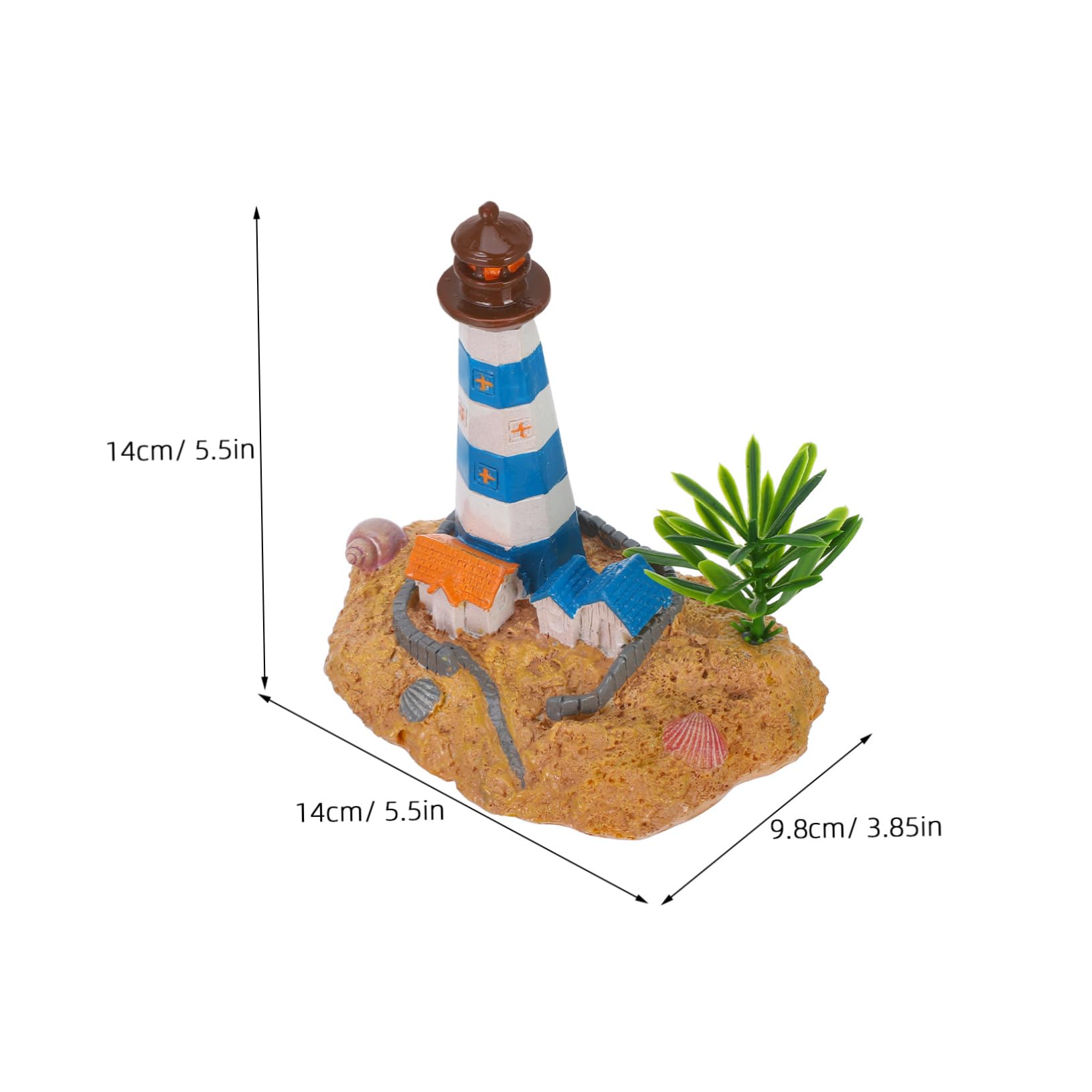 OUNONA 2 Pezzi Di Ornamenti Per Acquario Decorazione Acquatica Per Acquario Decorazione Costiera Ornamento Da Tavolo Per Acquario Castello Faro Nautico Acquari A LED Ornamento