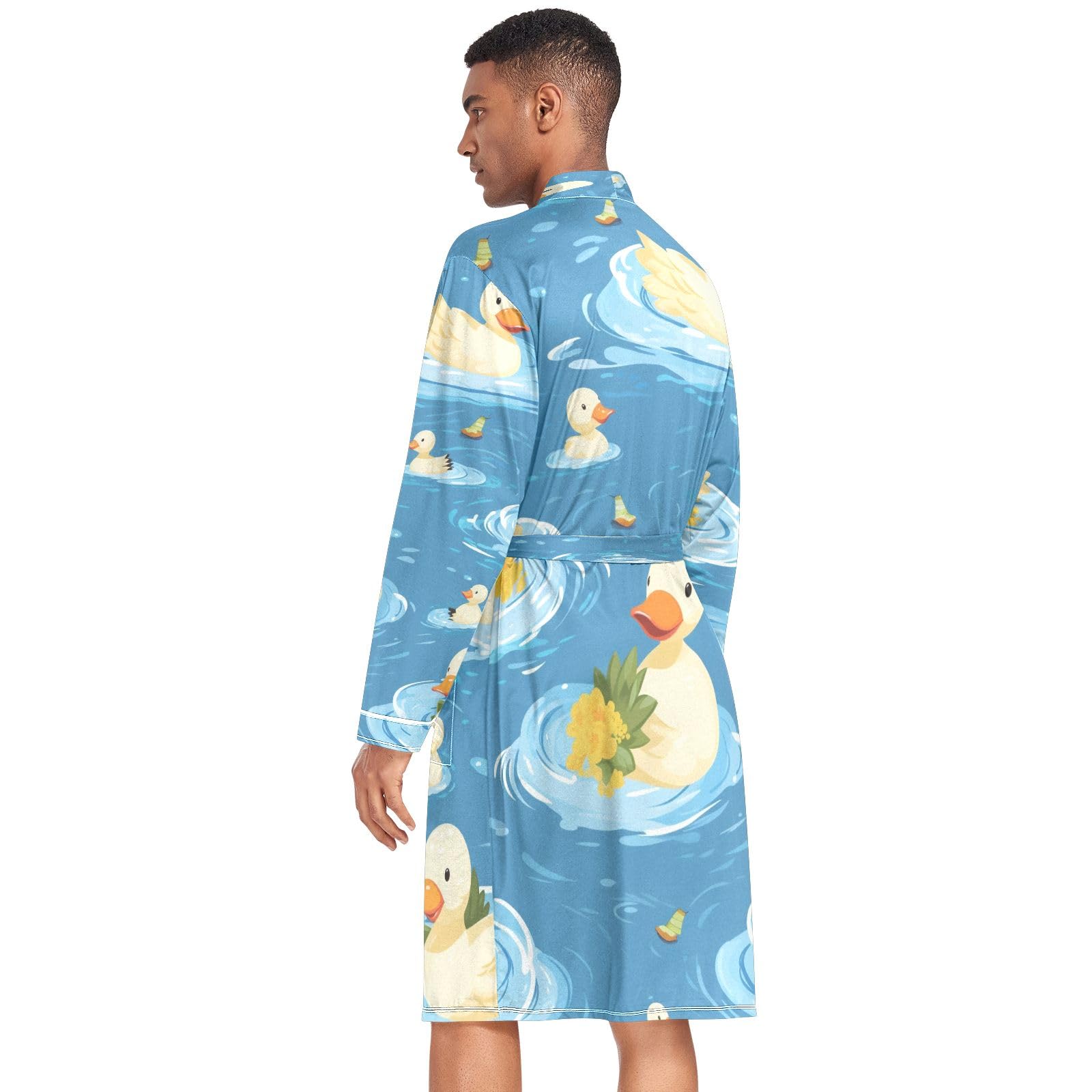 Albornoz ligero para hombre, bata de baño para spa, natación, pato