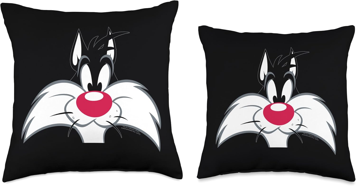 Looney Tunes Sylvester Face Throw Pillow