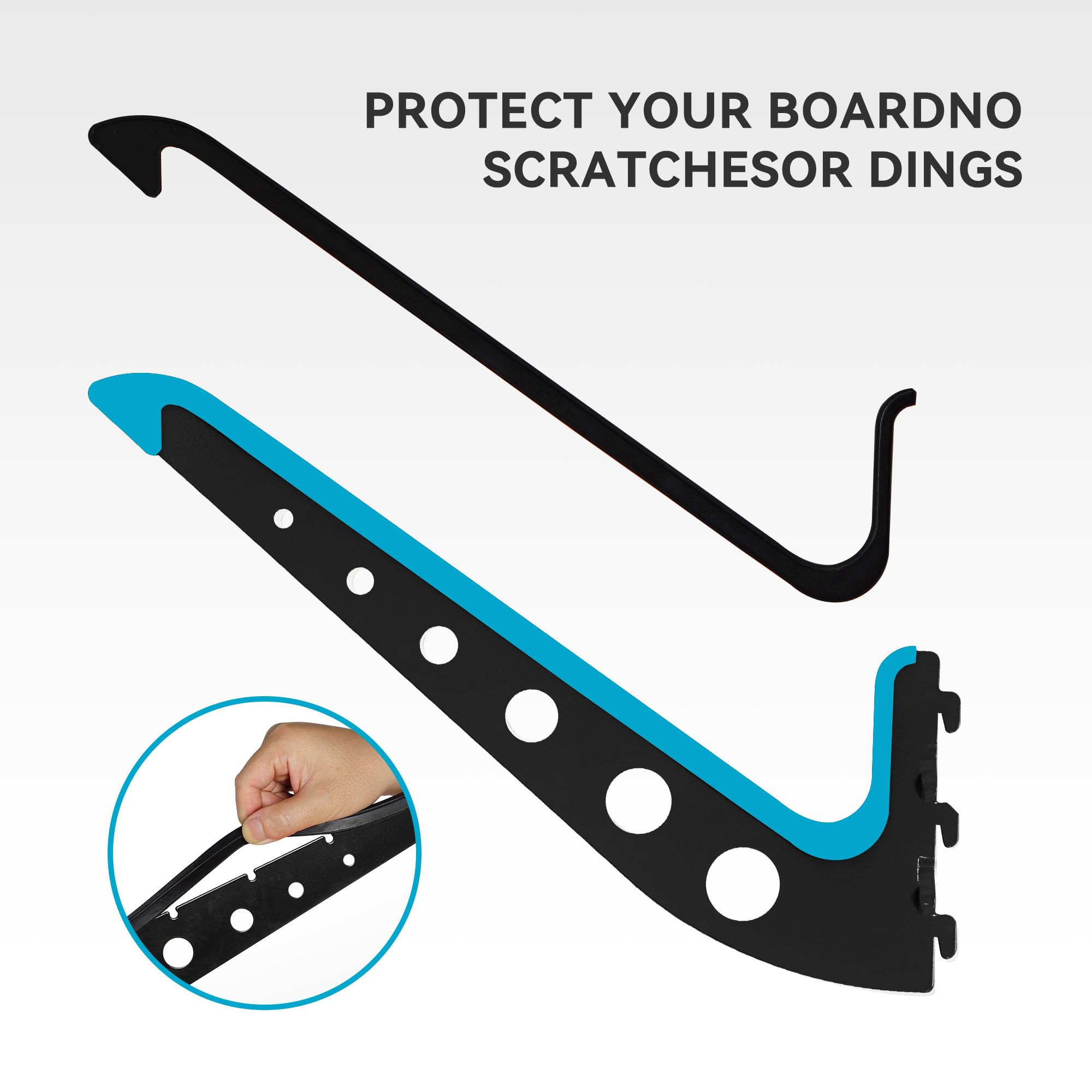 Soporte de pared para tabla de surf, wakeboard, almacenamiento de snowboard, ganchos de pared ajustables