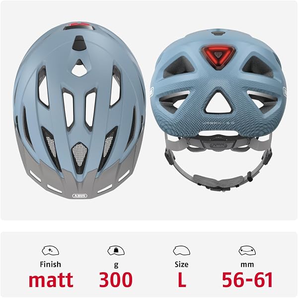 ABUS ABUS Stadtthelm Urban-I 3.0 - Casque de vélo avec feu arrière, visière et fermeture magnétique - pour femmes et hommes in use