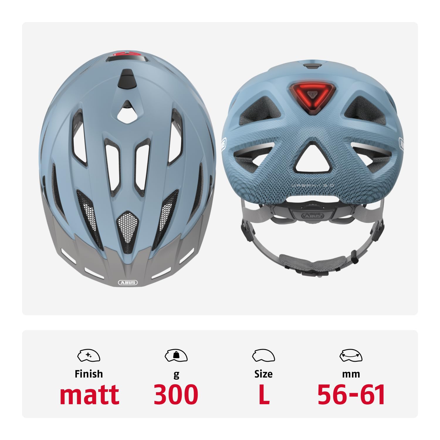 ABUS ABUS Stadtthelm Urban-I 3.0 - Casque de vélo avec feu arrière, visière et fermeture magnétique - pour femmes et hommes in use