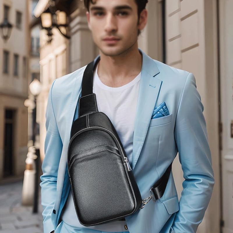 Large Capacity Commuter Bag Genuine Leather Business Casual Men's Multi Purpose Crossbody