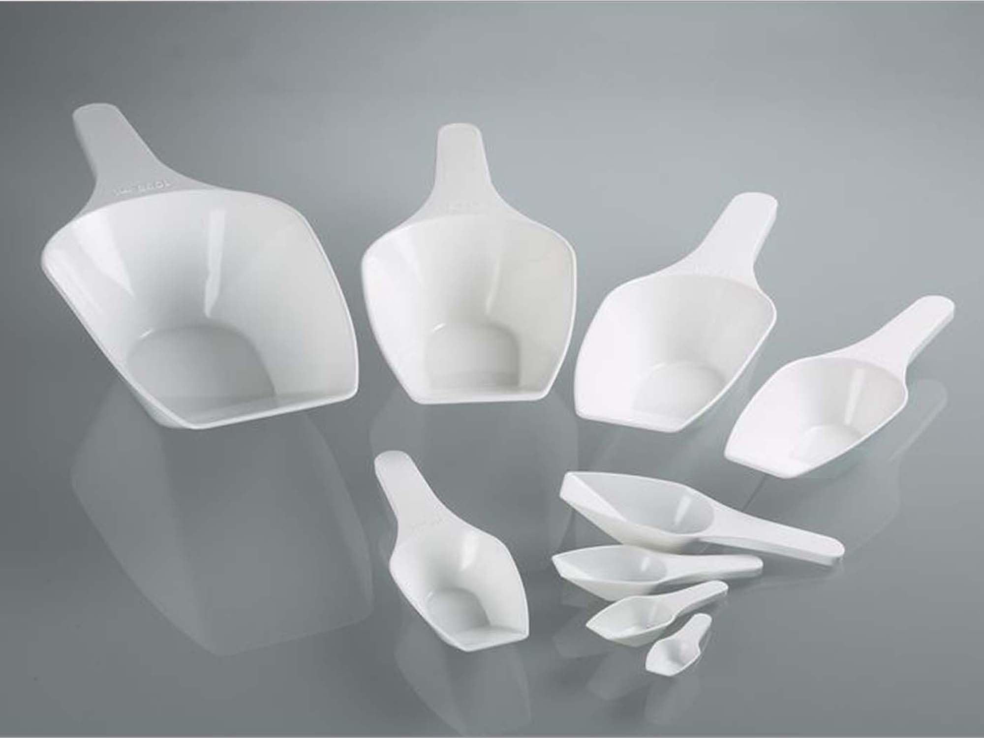 Bürkle Polypropylen Mess-Schaufel, Weiß, 2ml Kapazität, 60mm x 21mm