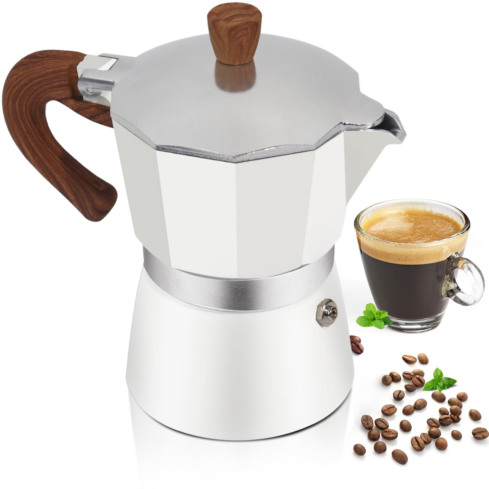 Aluminum 6 Cup 300ml 10oz Moka Pot Express Coffee Maker Stovetop