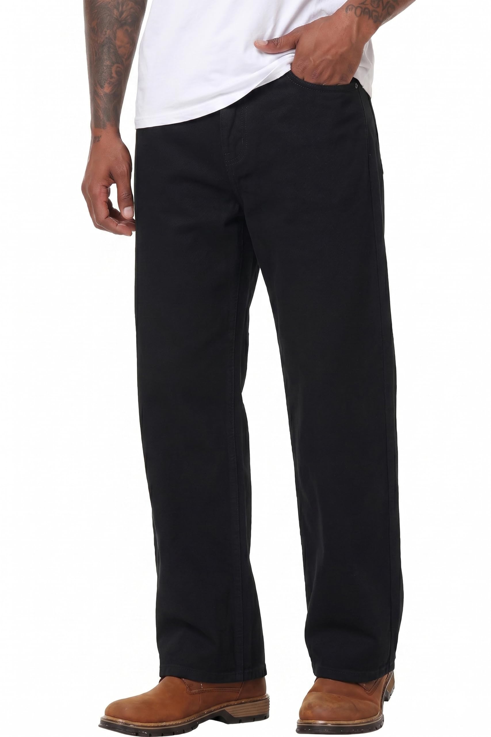 MZNBURAM Men's Non-Stretch Loose Fit Wide-Leg Baggy Jeans