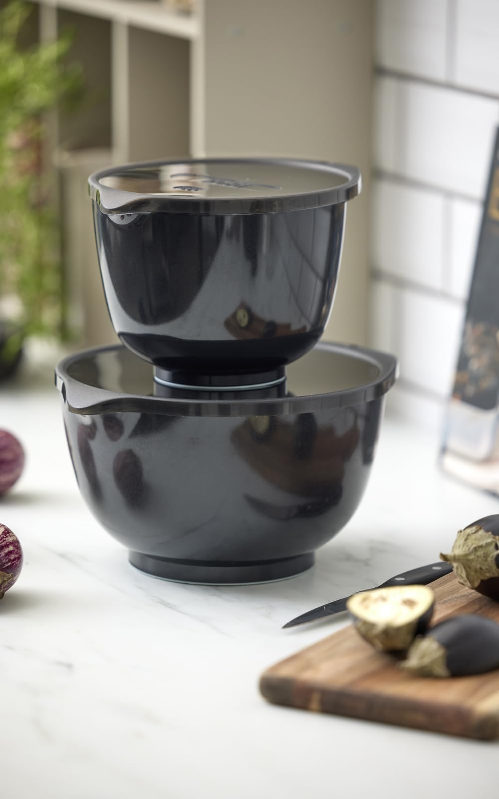 Rosti Margrethe Bowl Set, Mixing Bowl Set, 4-Piece with 2 Mixing Bowls and 2 Lids, Dough Bowl Made of Recyclable Plastic - Image 2