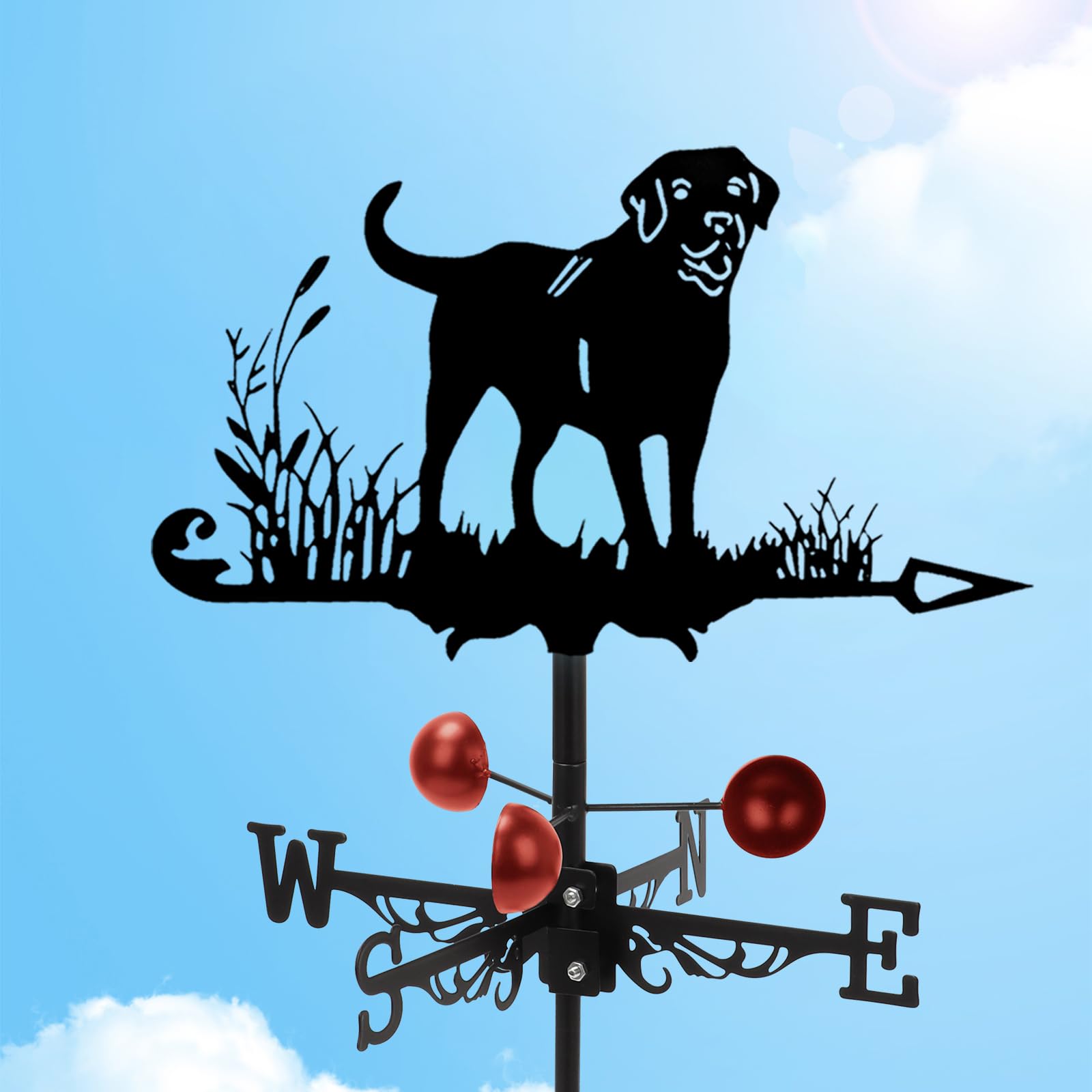 Weather Vane with Holder, Retro Rooster Design, Robust Metal Wind Vane for Weather Forecast, Metal Cockerel Weathervane for Wind Direction Indicator and Roof Decoration