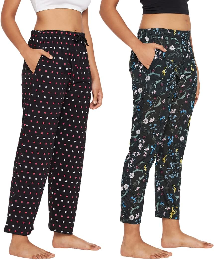DS FASHIONWomen Ethnic Motifs Printed Cotton Lounge (Pants Pack of 2)
