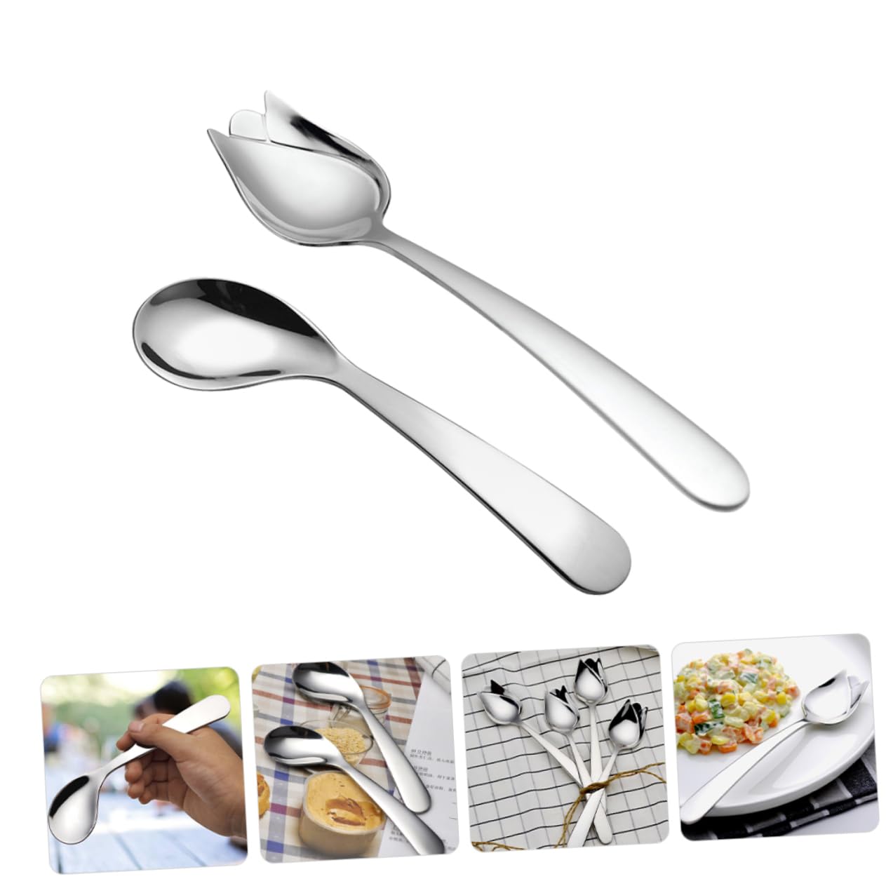 5 set Cucchiaio Forchetta Per Gomito Utensile Per Disabili Cucchiai Per Lo Svezzamento Posate Adattabili Alimentatore Per Adulti Con Disabilità Facile Da 2 pezzi*5