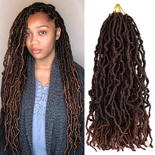 Nu Faux Locs Crochet Hair Soft Locs Crochet Hair for black women 24 Inch 6 Packs Faux Locs Crochet Braids 20 strands/pack (1B/30)