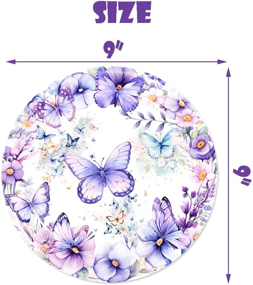 Butterfly Birthday Party Plates Spring Butterfly Disposable Paper Plates Dinnerware for Butterfly Theme Girls Baby Shower 1st 2nd 3rd 4th Bday Party Supplies Decorations - Image 3