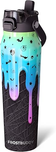 Miniatura 35 de Frost Buddy - Botella de agua con aislamiento de 32 oz con pajilla y tapa, de acero inoxidable, a prueba de fugas, frío durante 24 horas, a prueba