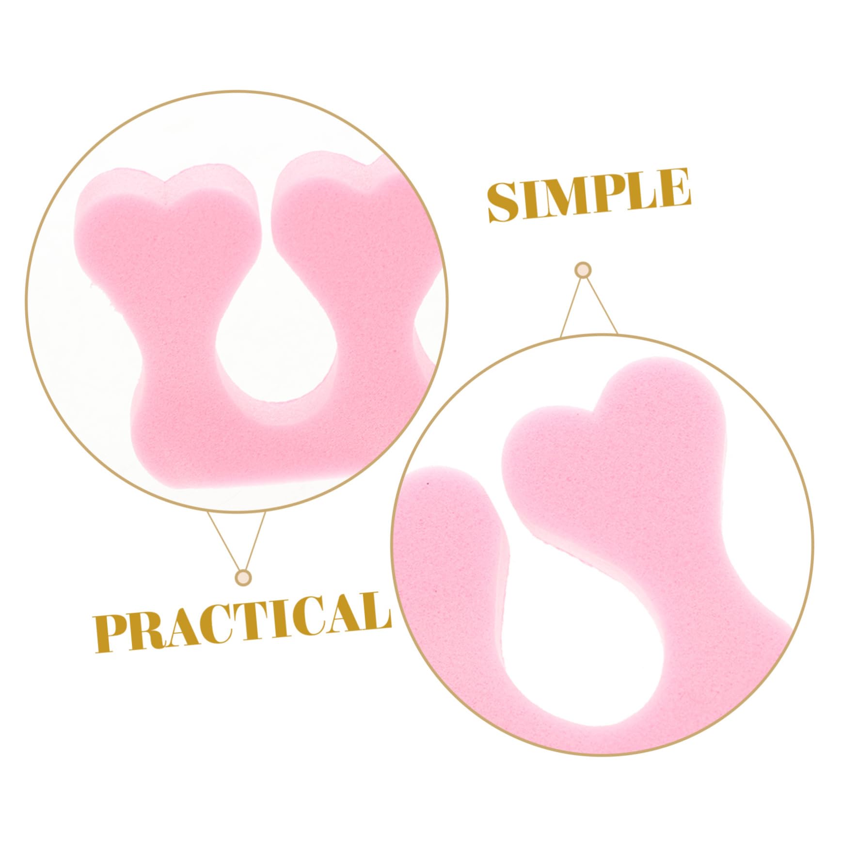 HAPINARY Manicure Kit 40 Toe Separators Finger Dividers Eva Foam Nail Art Tools Pink Color