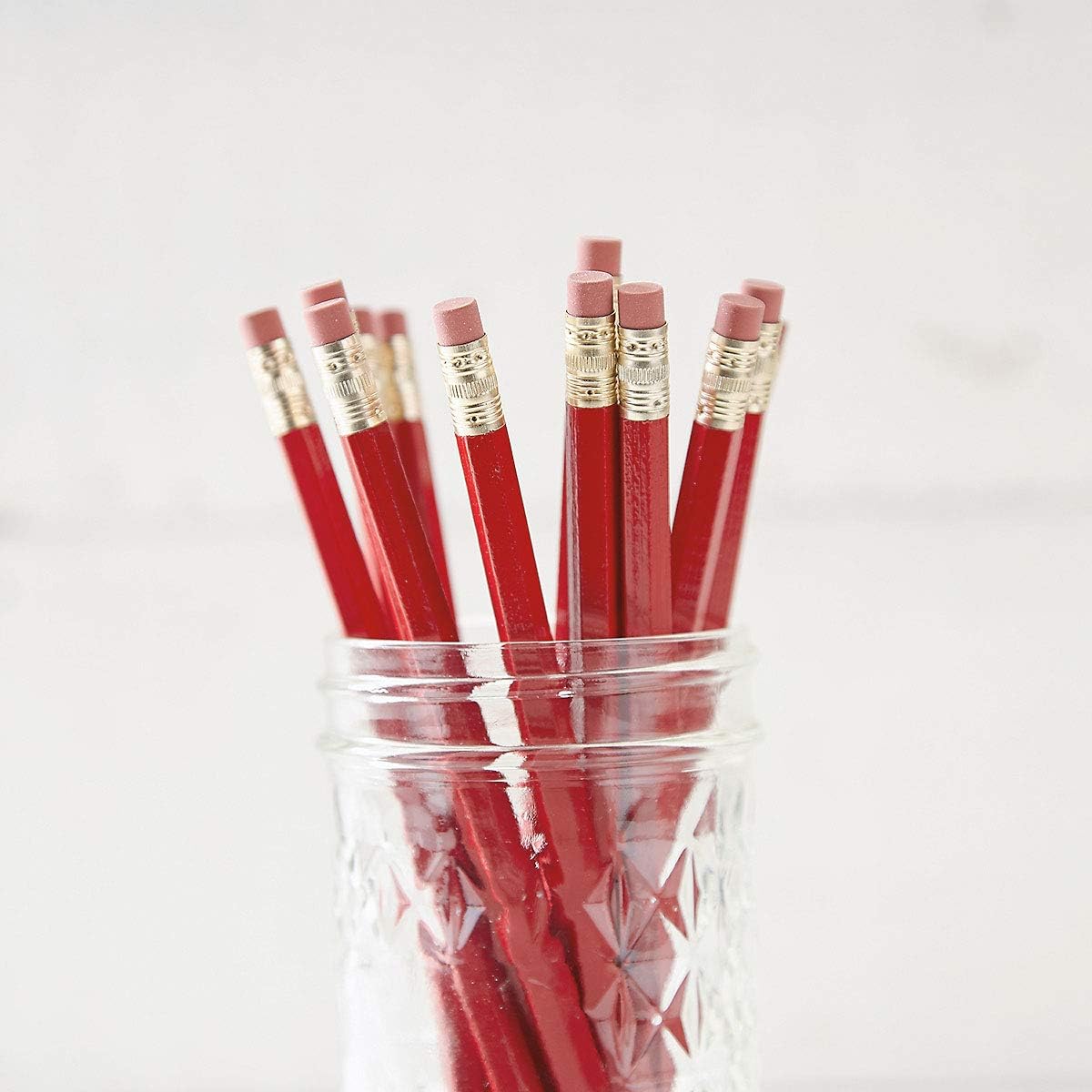 Lillian Vernon Personalized Red Pencils - 12 Hardwood #2 Pencil Set With Laser Engraved Name, Customizable School Supplies for Kids, Teachers, Students, & Personal Use, 6” x 0.3”