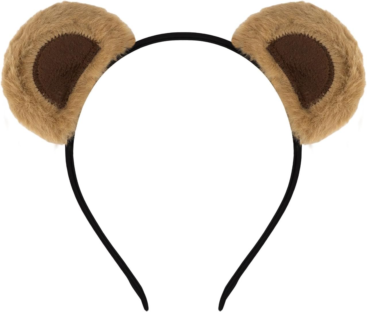 Bear Ears Headband, Brown Furry Animal Ears Headband for Women Girls Adults Cute Halloween Movable Head band for Cosplay Party Costume Daily Care Hairband for Makeup Washing Face