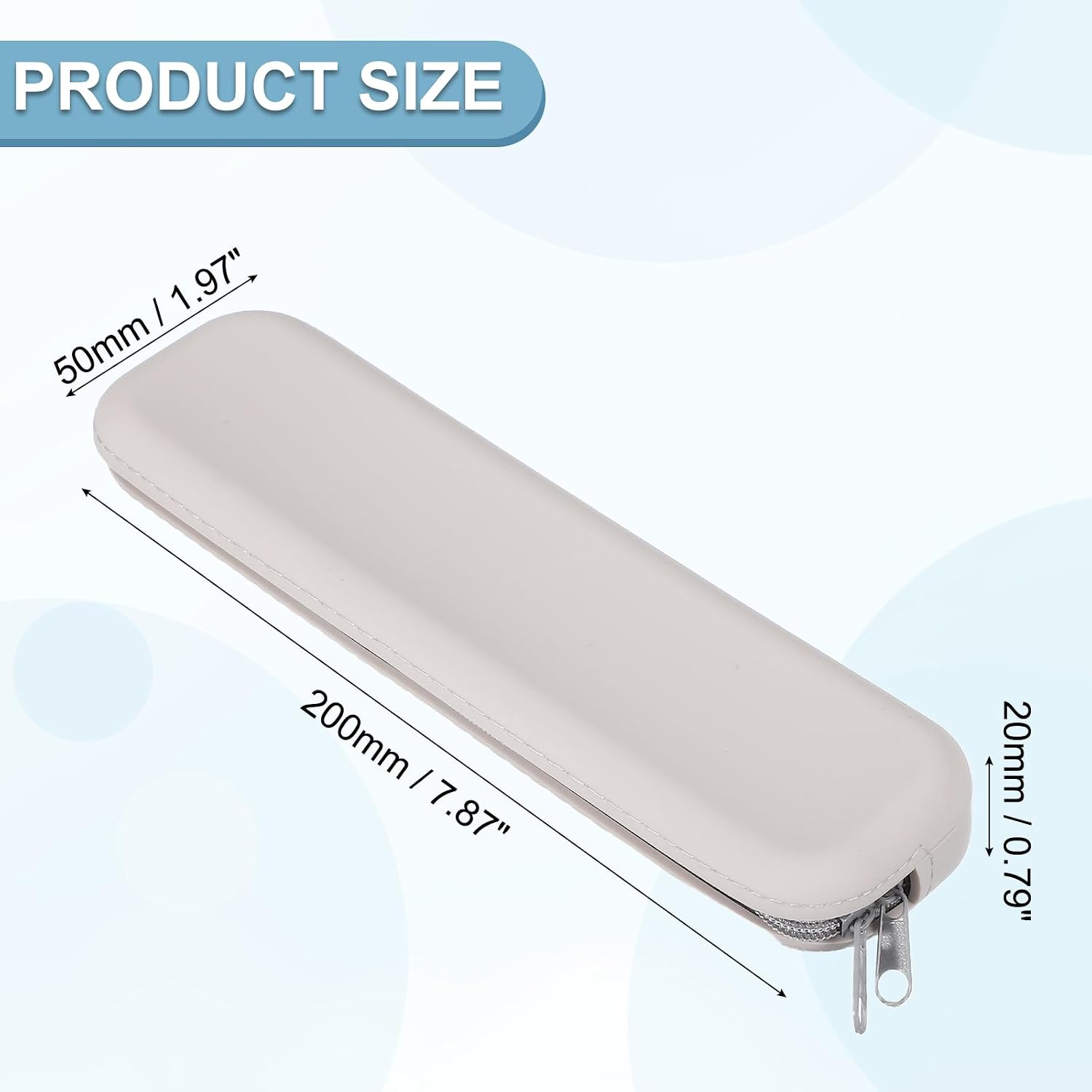 PATIKIL Silicone Pen Case Rectangular Small Pencil Pen Pouch with Zipper image 2
