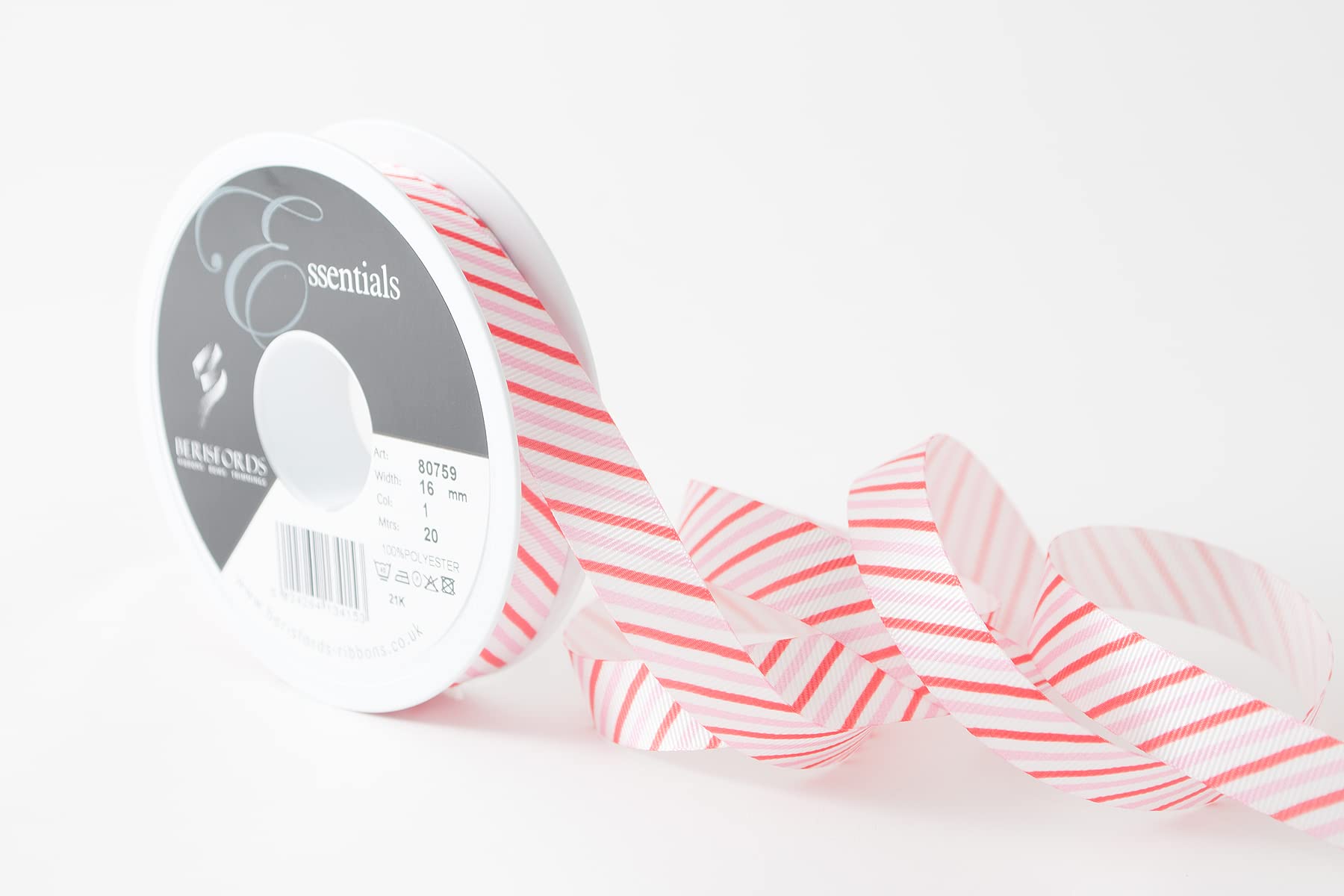 Valentine’s Day Ribbon Candy Crush Printed Pattern Grosgrain 16mm x 20m Reel, Multicolour