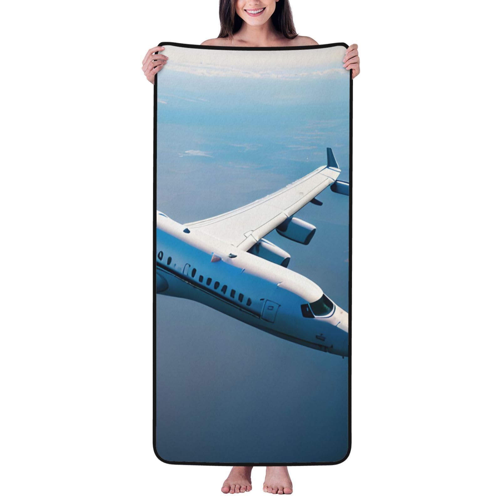 JBJGKHLP Airplanes Print Women Men Couples Coral Velvet Bath Towel Ultra-Soft For Home Bathroom Travel