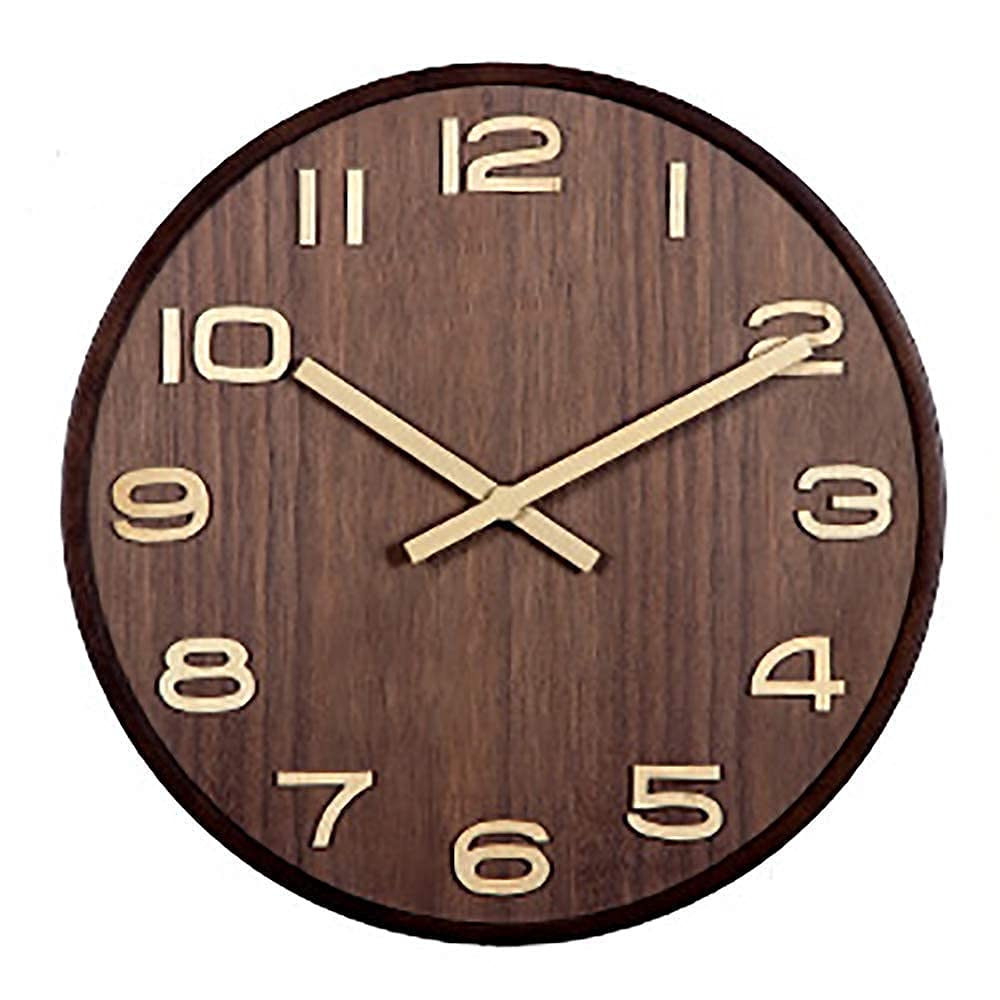 Horloge murale silencieuse 14 pouces stéréo forêt norvégienne pendule suspendue zen
