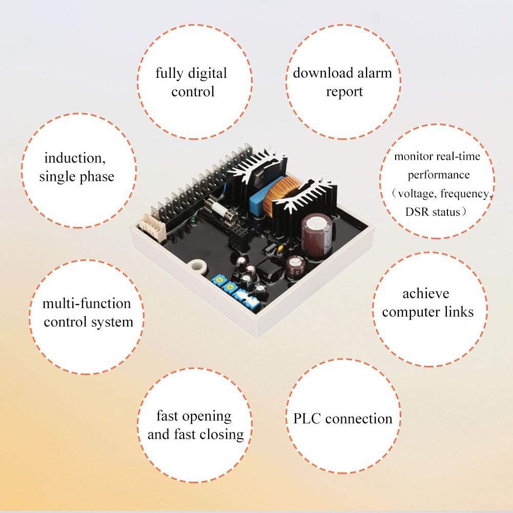 AVR Regulador de voltaje automático para generador Meccalte A6762/40-270VAC Sistema de control digital/Respuesta rápida con enlace PLC/Voltaje en tiempo real y monitor de frecuencia
