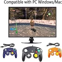 Vista 3 de Reiso Controlador USB con cable NGC clásico para Windows PC MAC (negro)