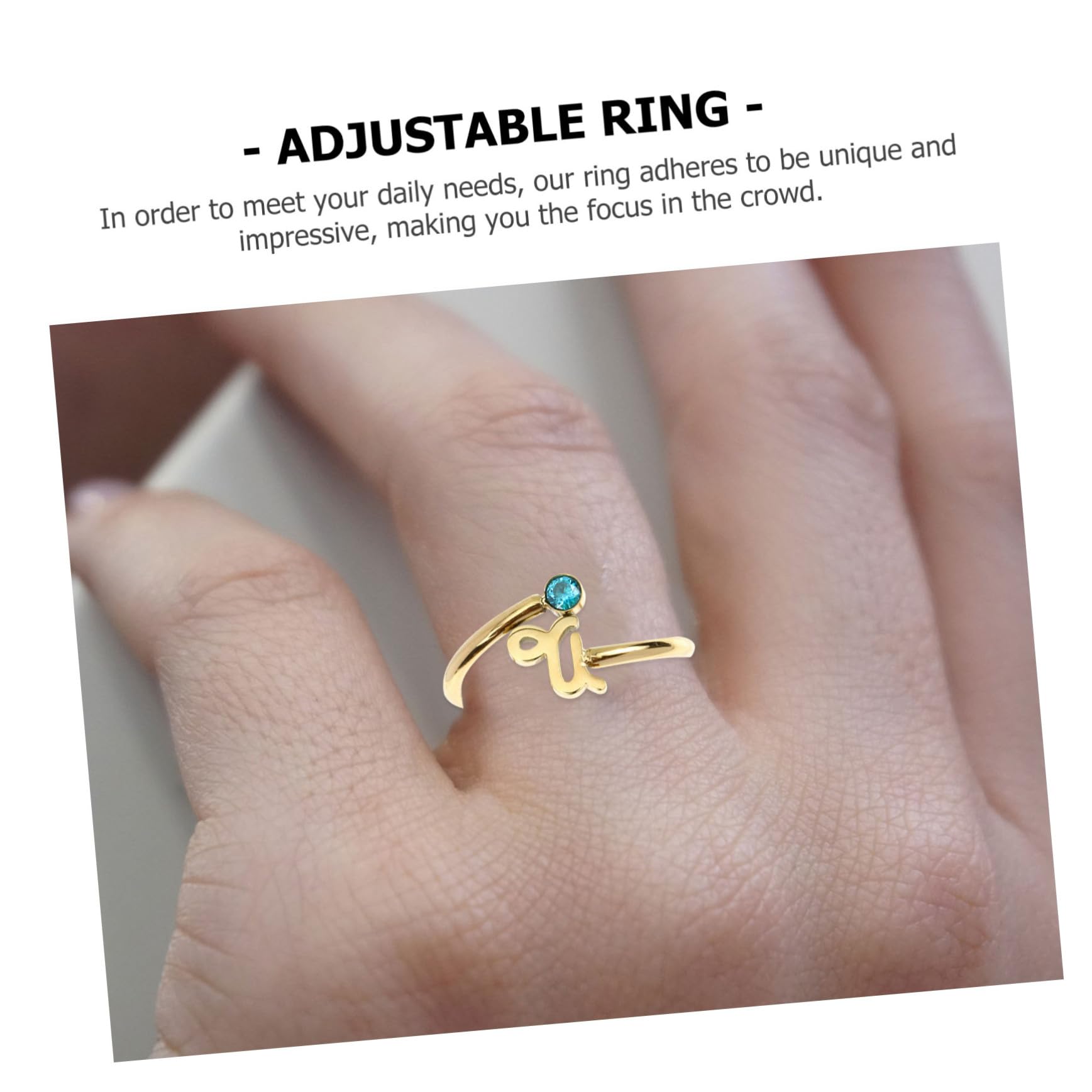 Didiseaon Anillo Abierto del Zodíaco Ajustable Circonita, Dorado | Acero Inoxidable, Diseño para Mujeres y Niñas, Adecuado para Boda y Fiesta