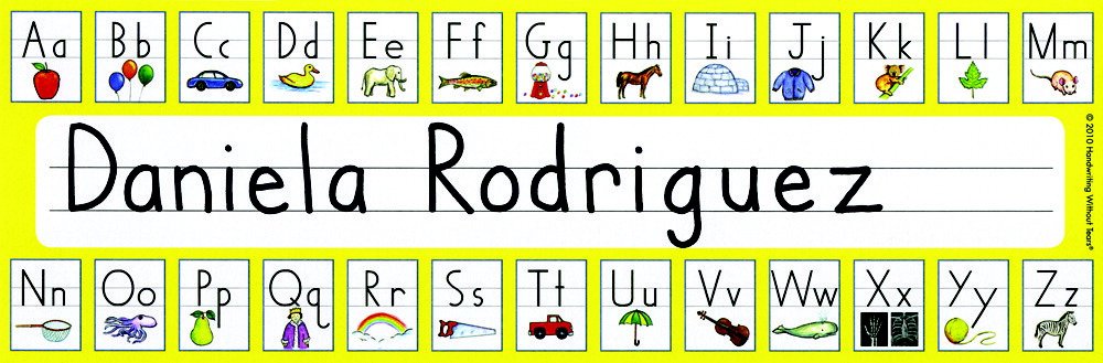 Handwriting Without Tears Color Name Plates By Handwriting Without Tears - Name Practice Plates, Writing Student Aids - 30 Labels - 11 x 3.5 Inch - Yellow - Educational