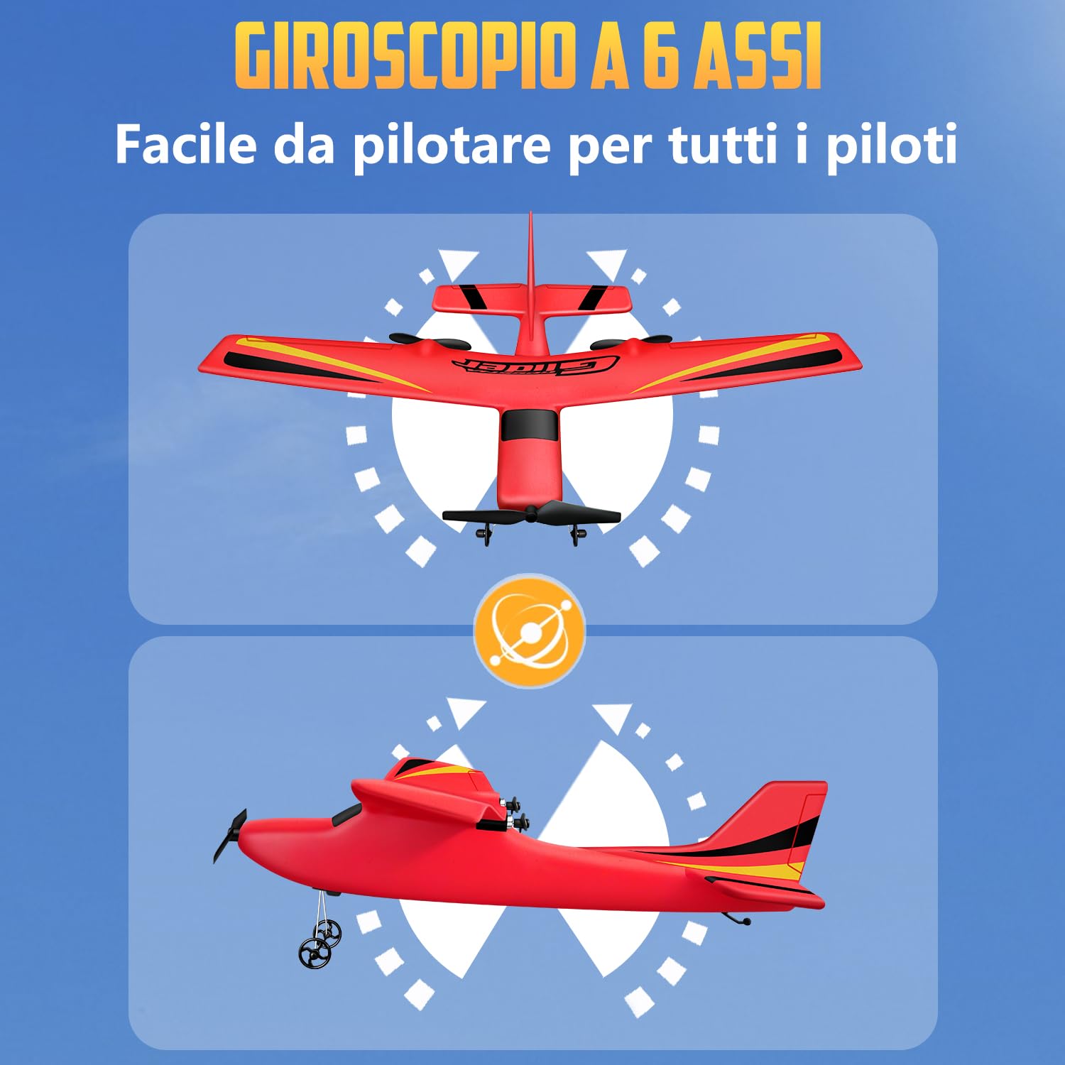 HAWK'S WORK Aereo RC a 2 Canali, Aliante RC Pronto a Volare, Cessna Telecomandato a 2.4 GHz, Giocattolo RC Facile da Pilotare per Bambini e Principianti (Blu)