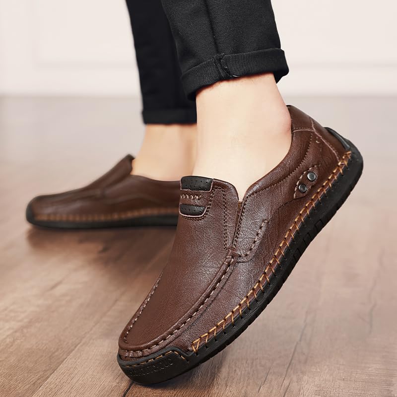 Men's Casual Leather Loafers Shoes Slip On Dress Shoes Walking Driving Moccasins4