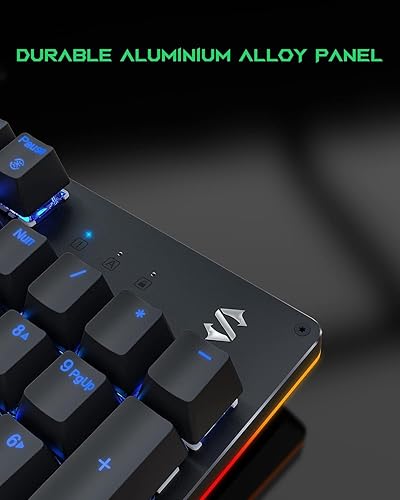 Miniatura 6 de Black Shark Teclado mecánico RGB para juegos con retroiluminación LED, teclado con cable con interruptores rojos, totalmente programable,