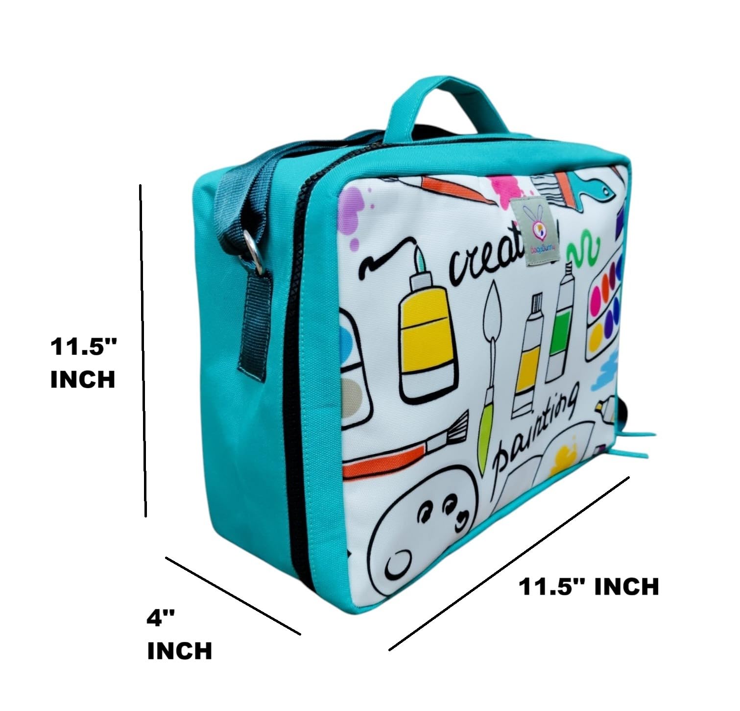 BAGSBUNNY Art Supply Organizer Bag with 6 Transparent Flat Pouches and one Box pouch (Sea Green) 2