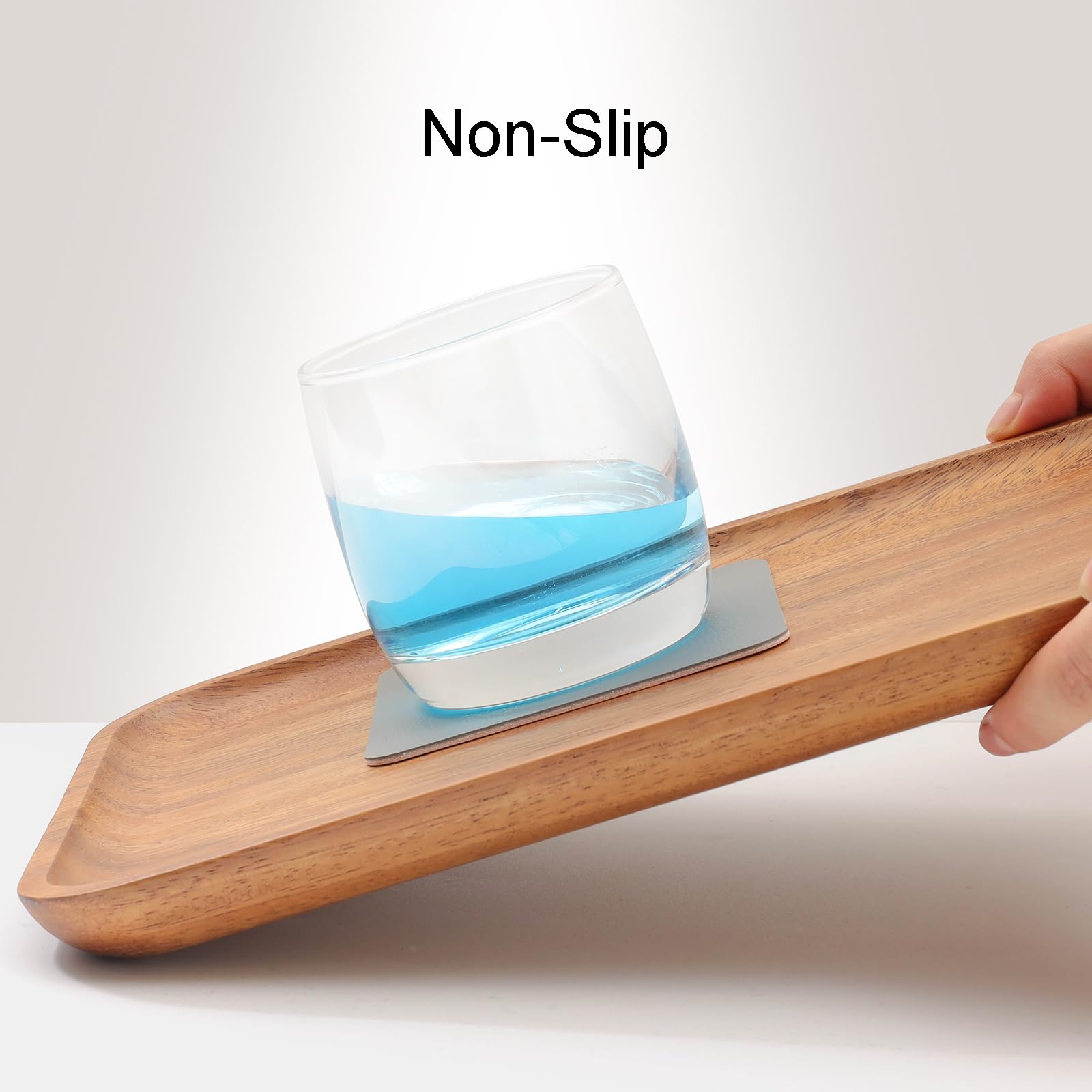 Myir JUN Coasters Glass Coasters set of 12 4 inch Double Sided Faux Leather Coaster Waterproof Non-slip Easy to Clean with Coaster Holder(Gray Sky blue) - Image 3