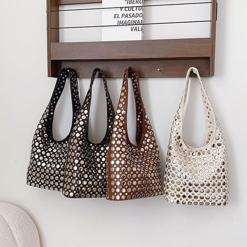 Bolso Hobo Y2K con tachuelas para mujer miniatura 3