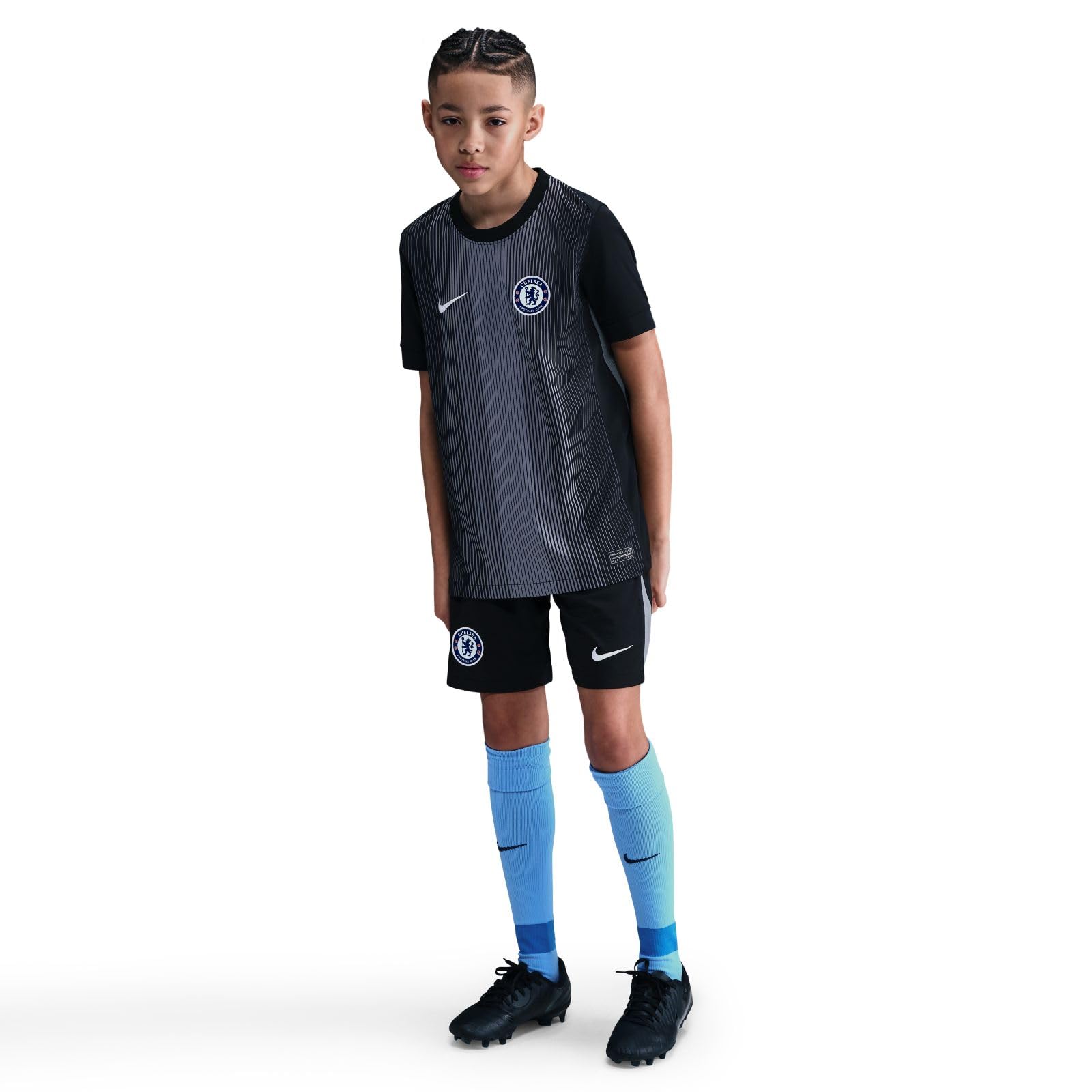 Nike FC Chelsea 2025/26 Stadium Goalkeeper Nike Dri-Fit Kurzärmliges Replika-fußballtrikot für Ältere Kinder Maglia da Calcio Replica Unisex - Bambini e Ragazzi