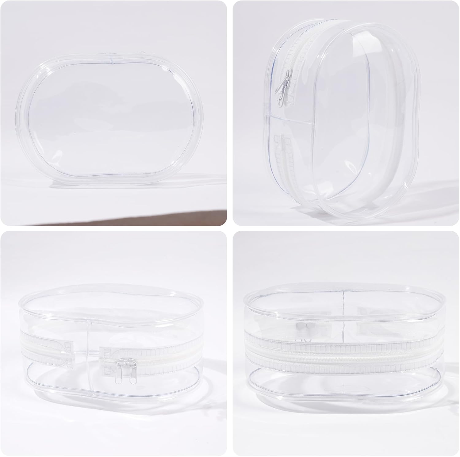 Clear Figure Display Case, Protective Case for Plush Doll Storage Bag PVC Hanging Doll Cover Pouch with Keychain for 17cm Dolls Accessories.(White)