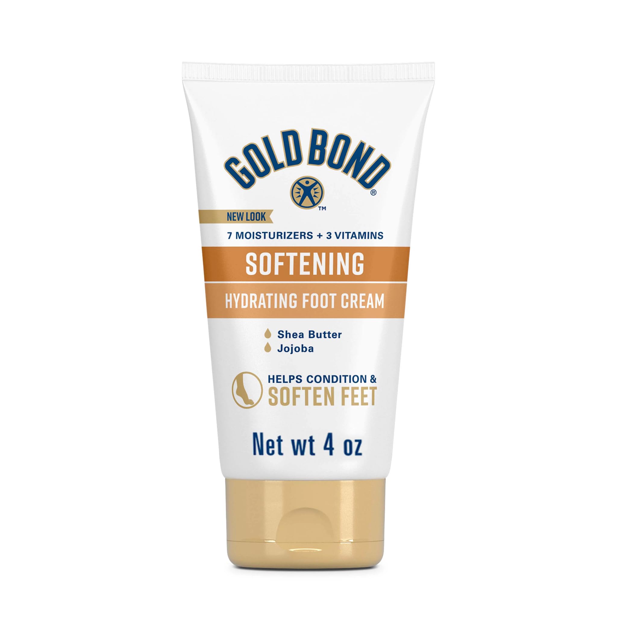 Gold Bond Softening Foot Cream, 4 oz., Foot Lotion with Shea Butter to Soften Rough & Dry Feet