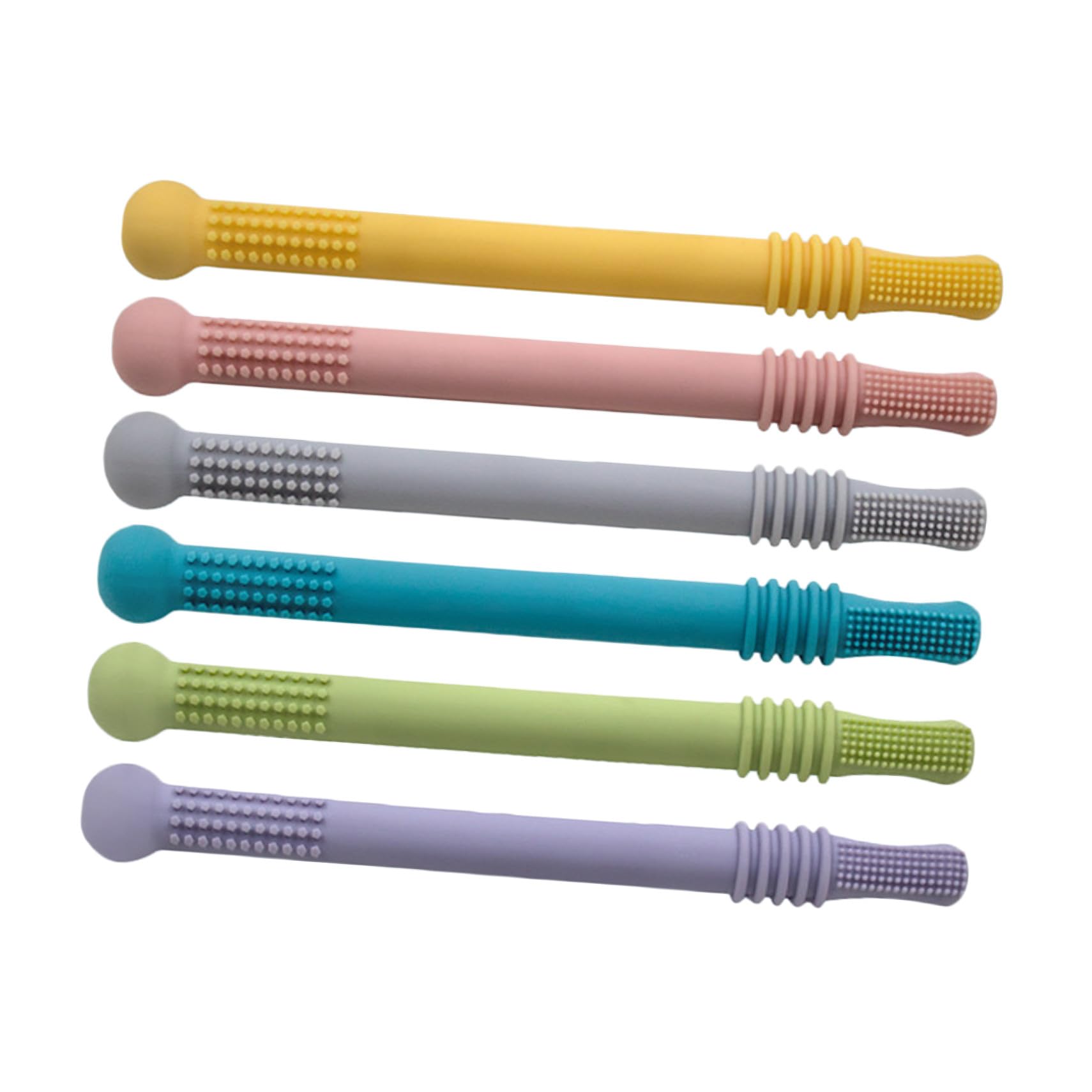 Giochi per Dentizione Silicone 6pezzi Tappo per Masticare per Dolori di Denti e Massaggio Gengive per Ragazzo Ragazza e Adulti