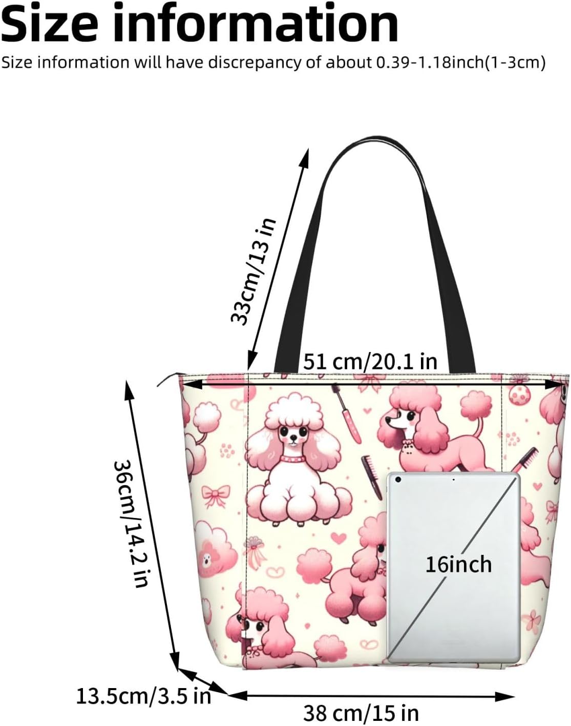 Women Cute-Poodle-Funny Yoga Mat Bag Gym Tote image 3