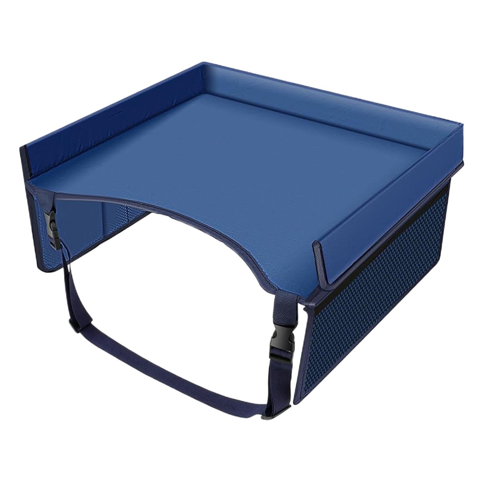 Kids Car Seat Tray, Portable Kids Lap Desk, Foldable CarSeatTray for KidsTravel, Adjustable Strap and Pocket CarSeat Tray Table, Car Seat TrayTable for Road Trip Activities